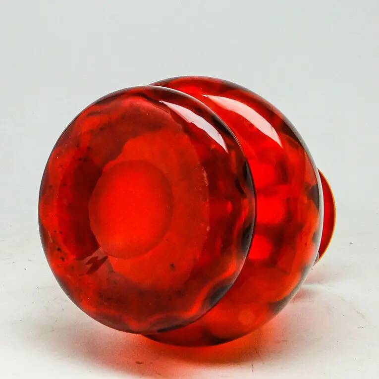Mid-century modern vase, red glass, designed by J. Słuczan-Orkusz, Poland, 1970s