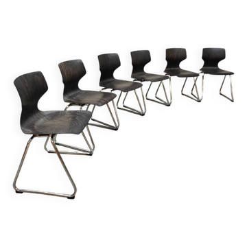 Vintage Pagwood stacking chairs Flötotto 1960
