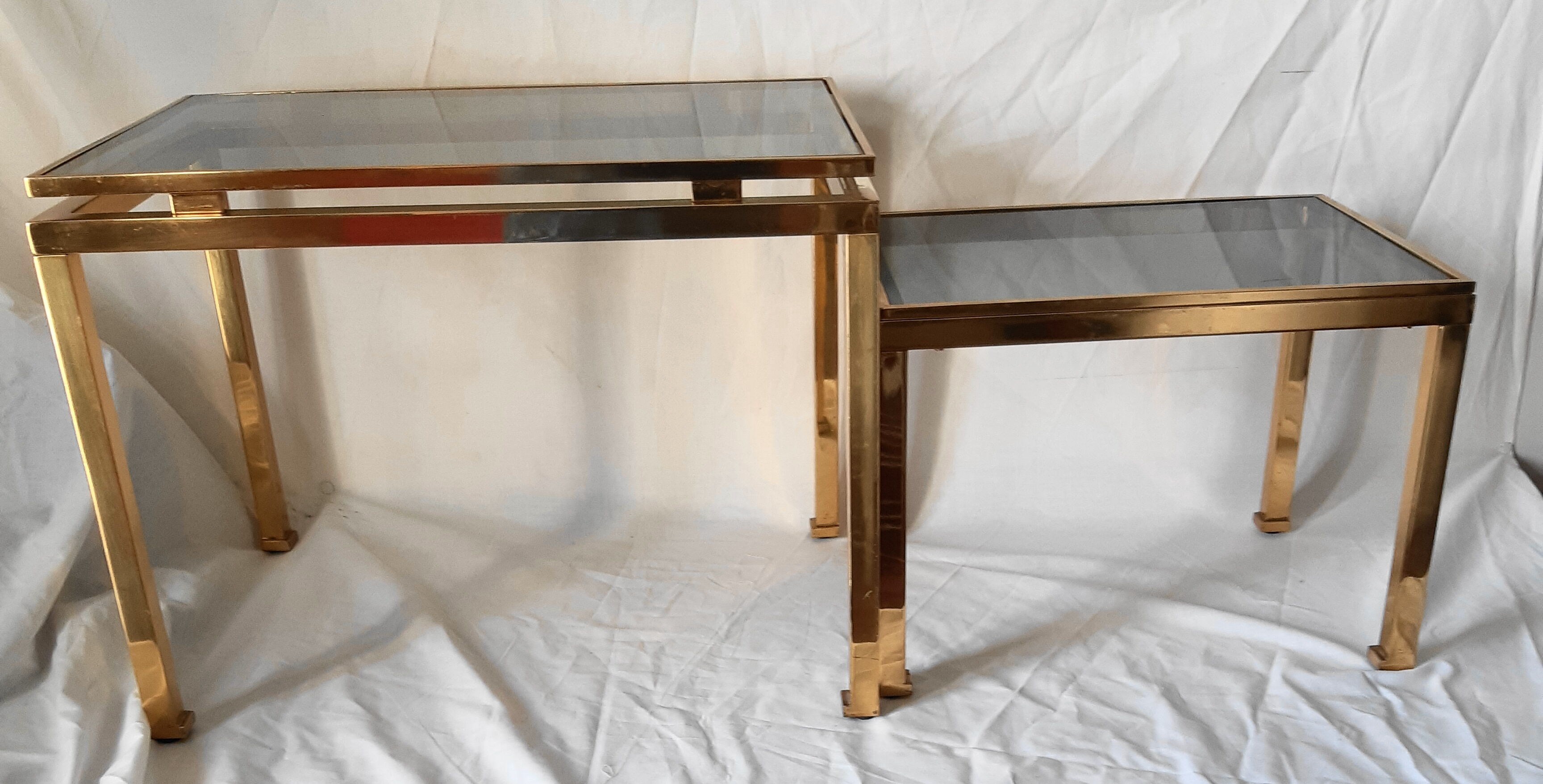 2 nesting tables by Guy Lefèvre for the Maison Jansen of the 70s