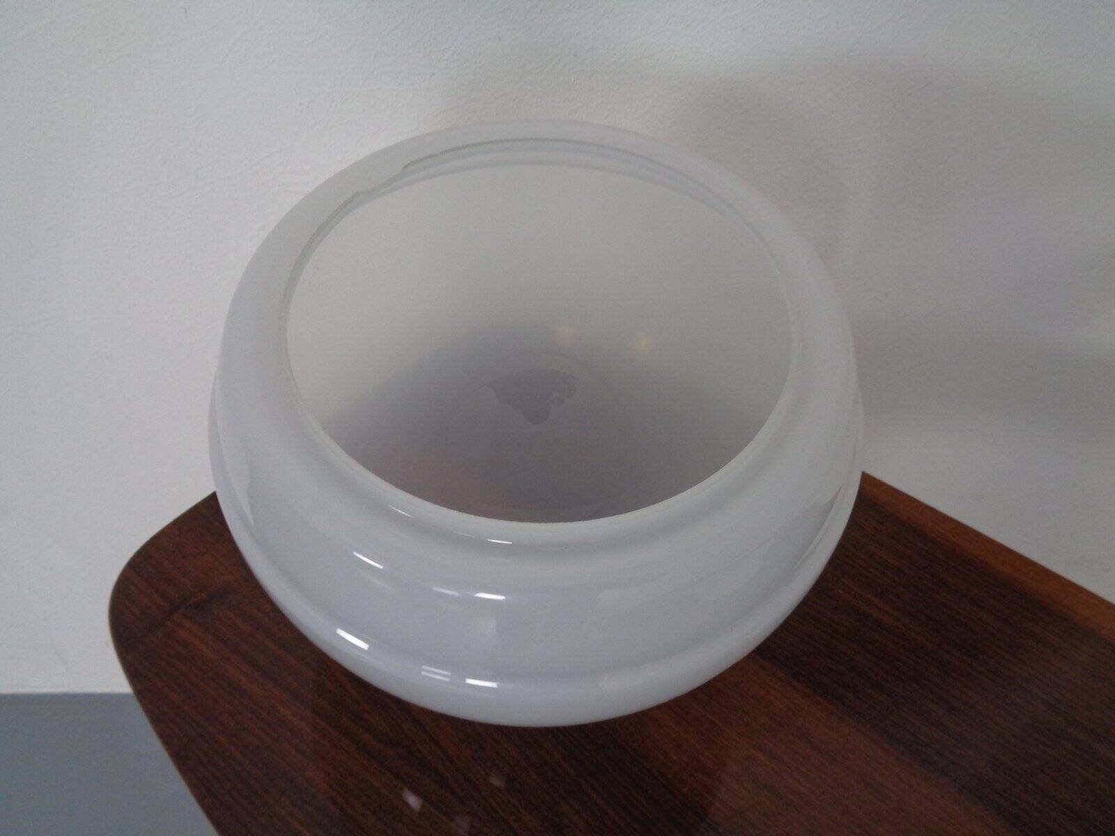 Italian Glass & Chromed Steel Table Lamp, 1960s