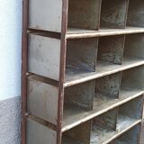 Shelf with metal lockers