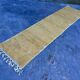 Handmade pure wool carpet in mustard yellow, size 75/300cm.