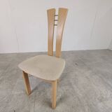 Ensemble de 6 chaises à repas à haut dossier, 1980