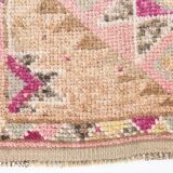 3x12 Pink & Cream Turkish Runner Rug, 80x364Cm