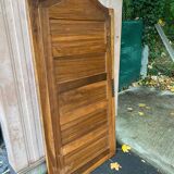 Miroir biseauté Louis XV en ronce de noyer concave  85x165cm