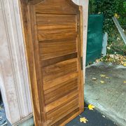 Louis XV beveled mirror in concave burr walnut 85x165cm