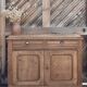 Buffet ancien en chêne massif brut 2 tiroirs - esprit campagne chic