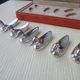 Box of 6 zoomorphic knife holders in silver metal Saint Hilaire