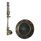 Round Mirror Flower Antique Brass