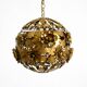 Beautiful floral-style spherical metal ceiling lamp, 1970s Regency design