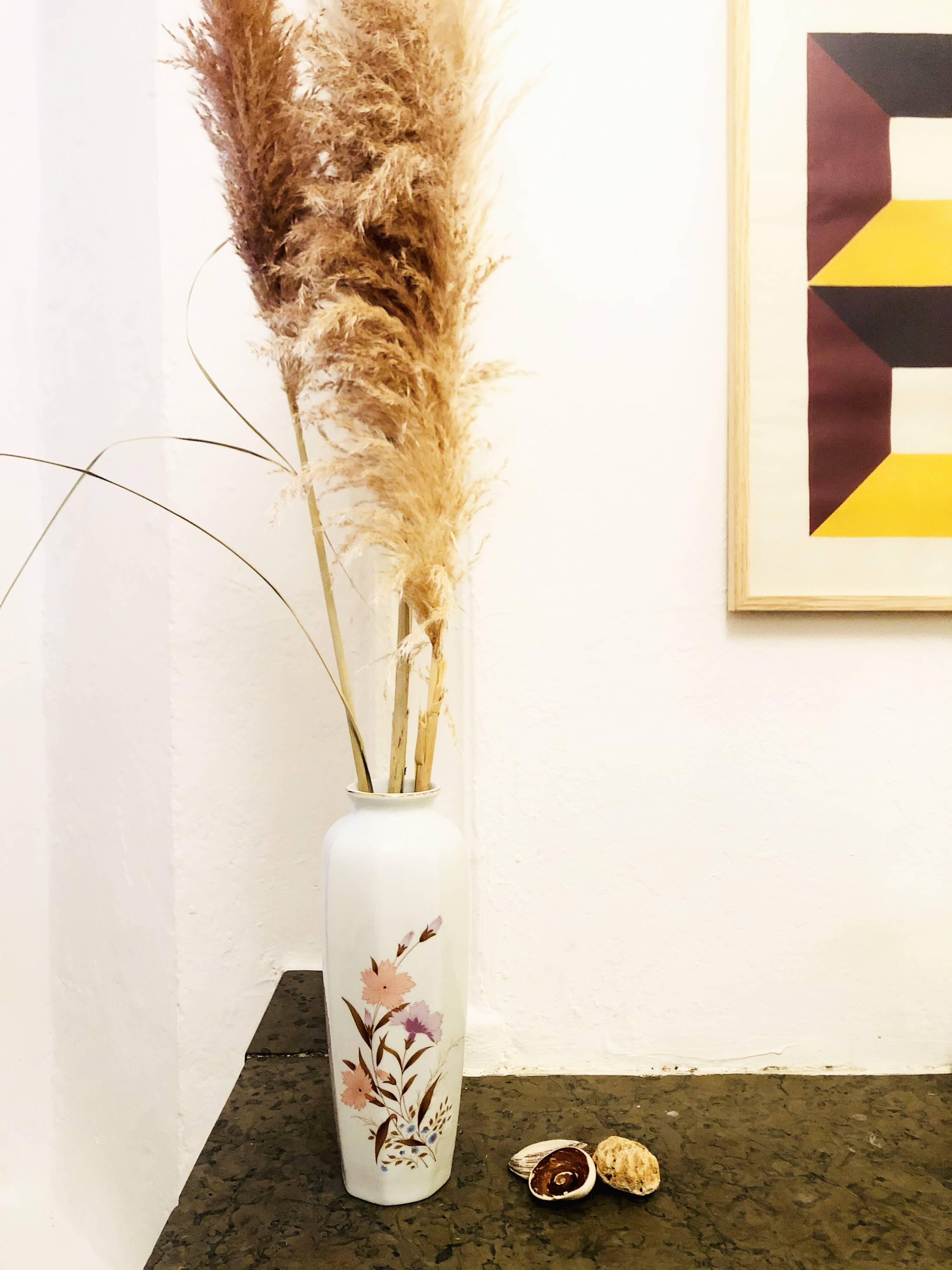 Vase moyen en porcelaine fleuri