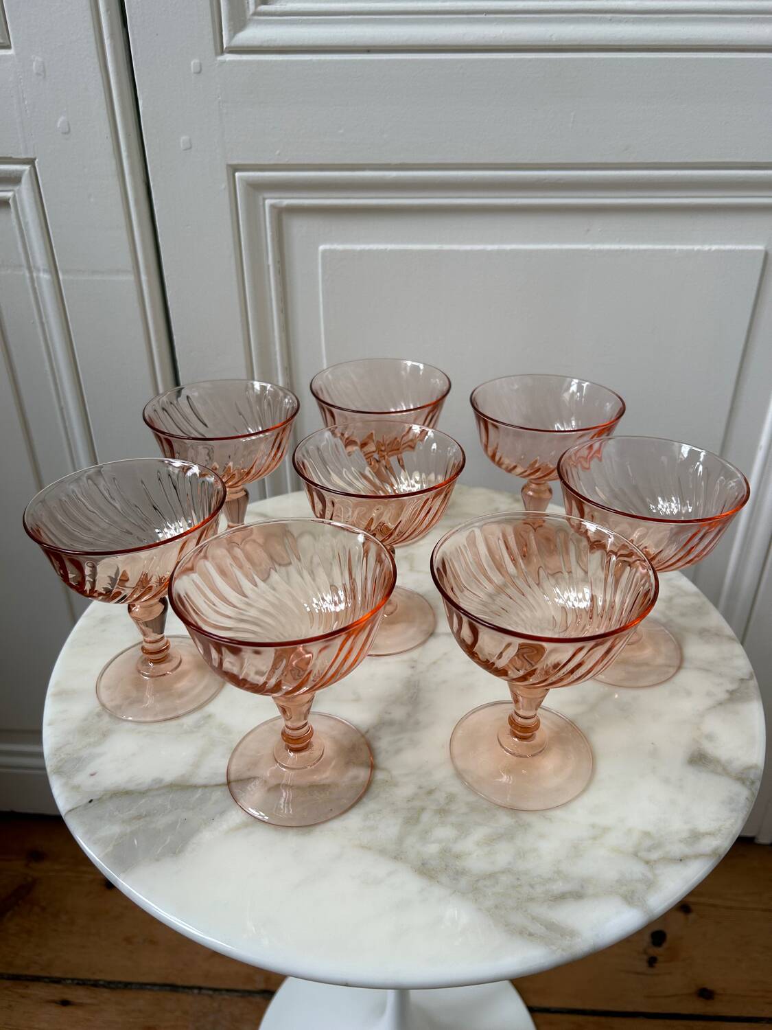 Series of 8 Rosaline champagne glasses