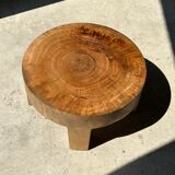 Quadripod coffee table in solid wood monoxyl natural color (dark)