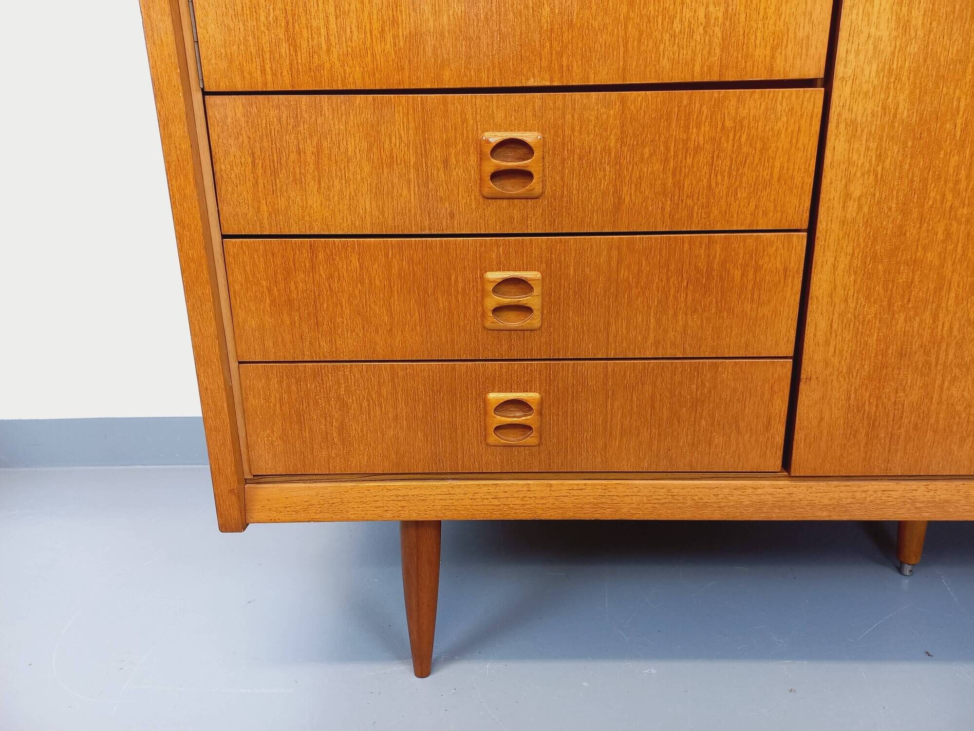 Vintage Scandinavian-style teak wardrobe from the 1960s