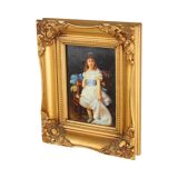 Painting Young Girl Gold Frame Lady Sybil Primrose