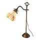Lampe de bureau réglable ancienne en laiton et verre