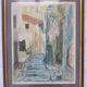 Aquarelle montée de l'eglise à st paul de vence (alpes maritimes 06) signed pierre dumont 1975, frame