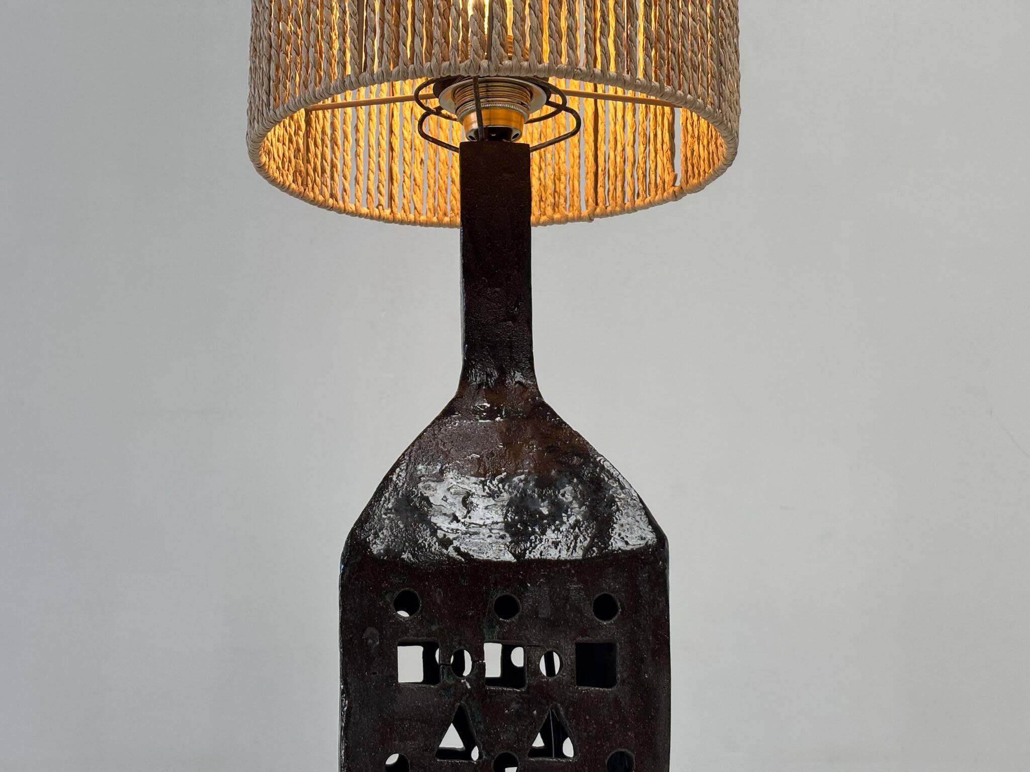 Lampe en céramique française, années 1950