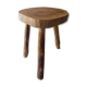 Tabouret de vacher tripode en bois massif
