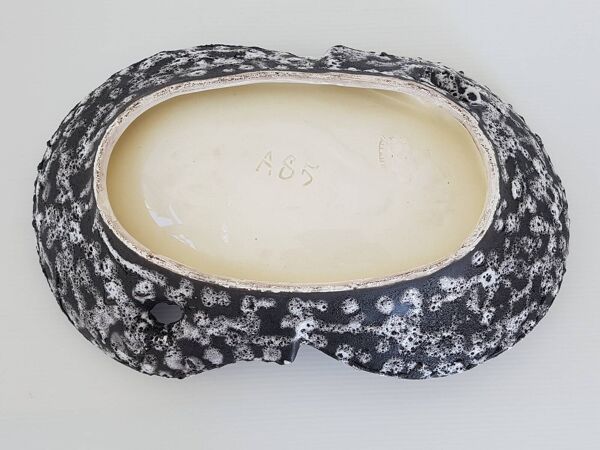 Vallauris : superbe coupe a fruits 1950 en ceramique annees 50 lave vintage