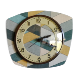 Clock formica vintage asymmetrical silent wall clock "Diamonds"