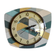 Clock formica vintage asymmetrical silent wall clock "Diamonds"