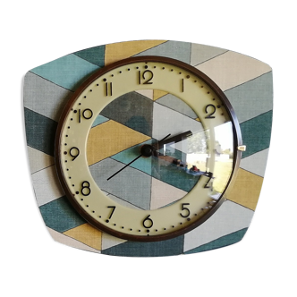 Clock formica vintage asymmetrical silent wall clock "Diamonds"