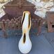 Soliflore vase in beige opaline and brown design and vintage