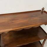 Napoleon III console table with three shelves in mahogany and veneer, 19th century