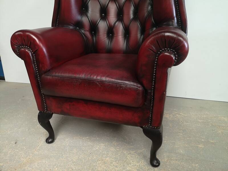 English armchair chesterfield burgundy leather