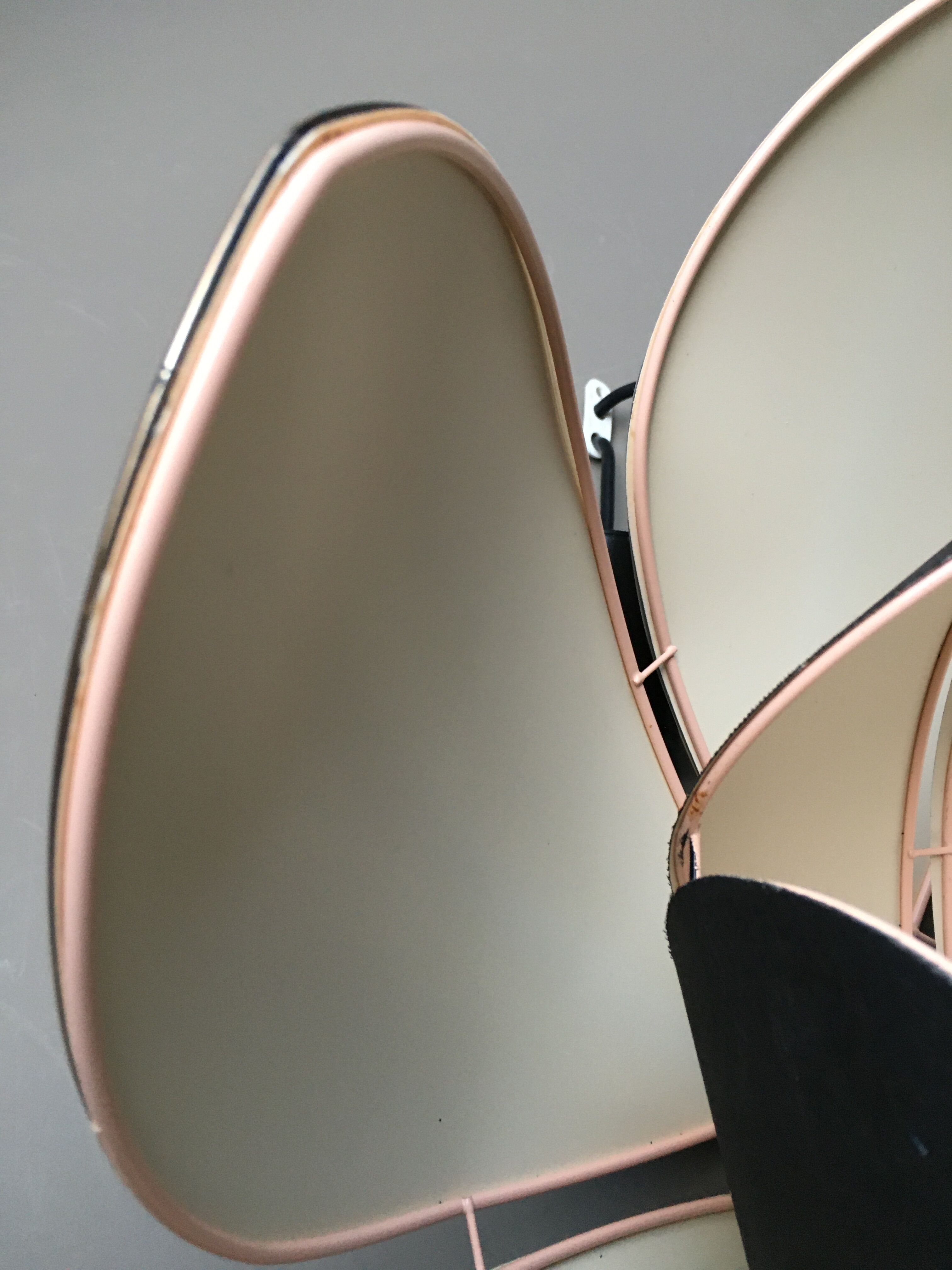 Black fabric flower and gold liseret hanging lamp