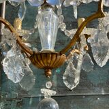 Chandelier with bronze and crystal grapevines