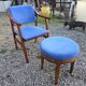 Scandinavian style armchair + velvet footrest