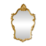 Very large gilded shell mirror Rocaille Louis XV