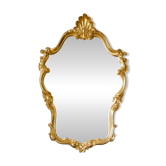 Très grand miroir coquille doré Rocaille Louis XV