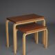 Nested tables model 88 by Alvar Aalto for Artek, 1960s. Set of 2.