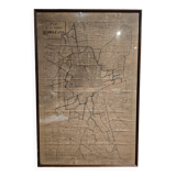 Old map of Orléans under glass frame