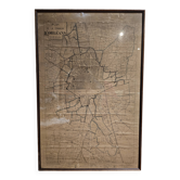 Old map of Orléans under glass frame