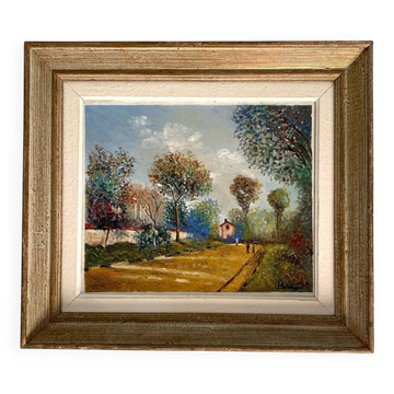 Oil on old canvas