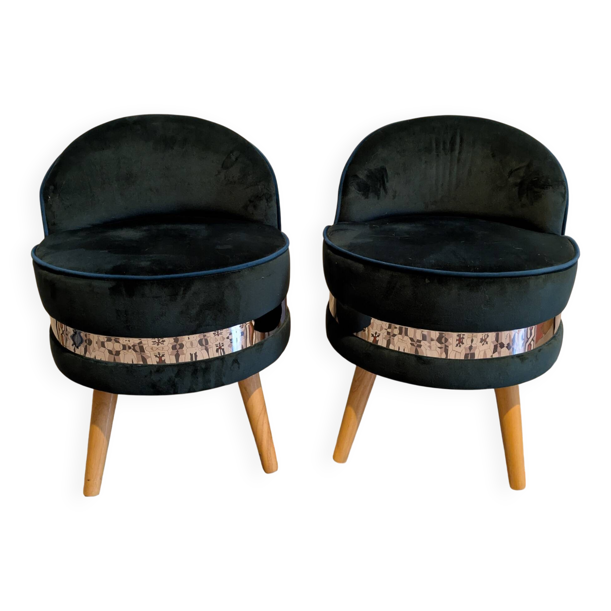 MINI CHAIRS in wood and velvet