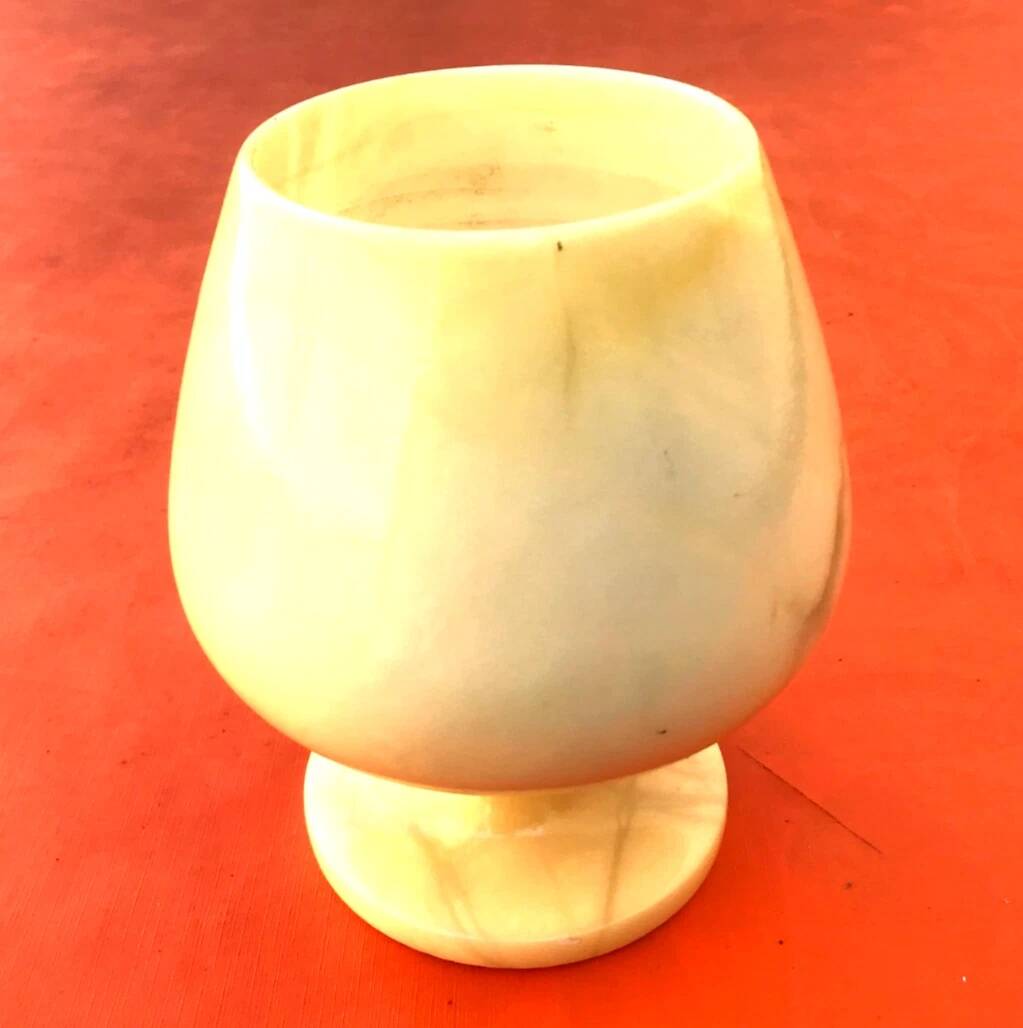1930s Alabaster cup on pedestal
