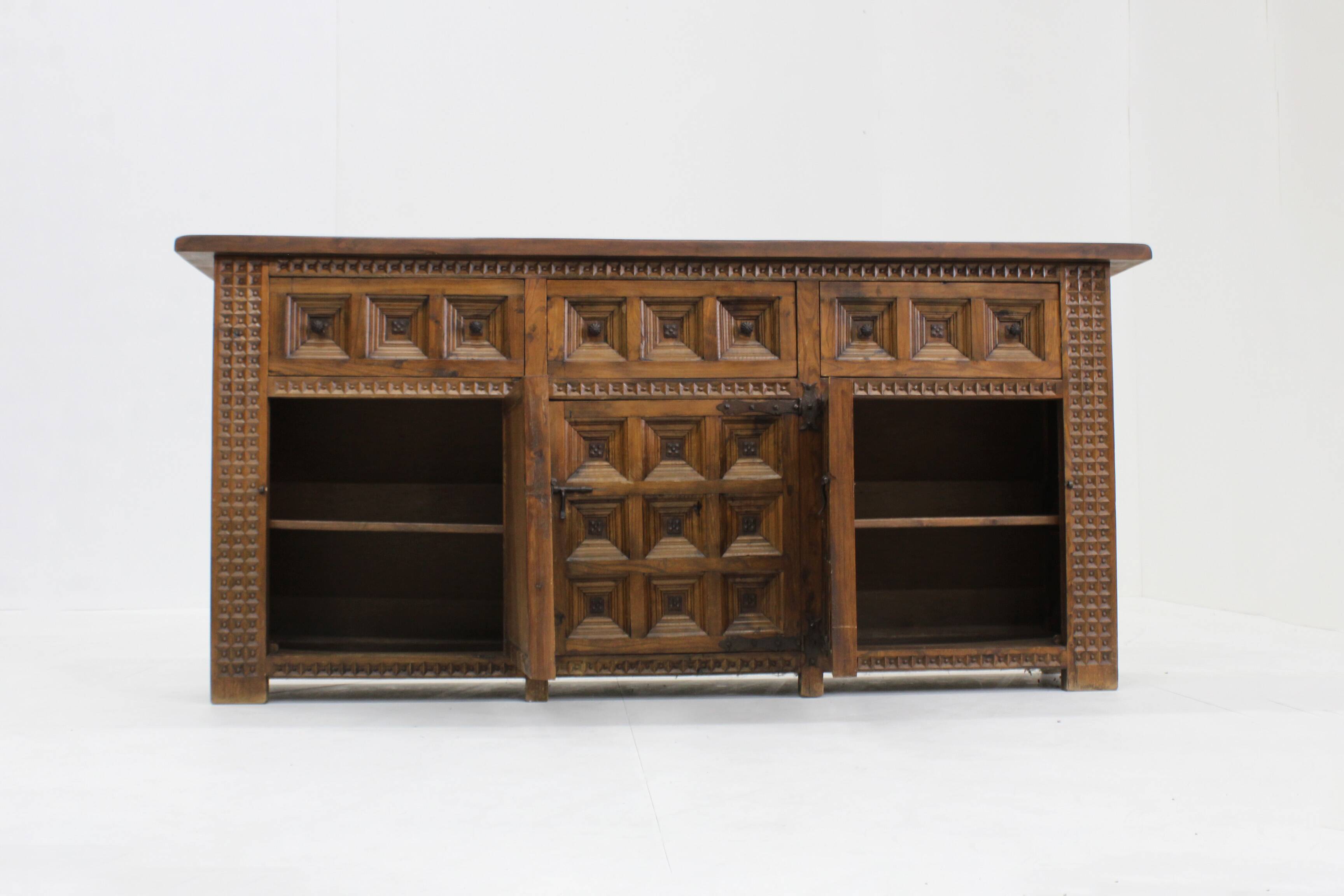 Spanish Brutalist Sideboard solid wood