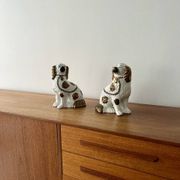 Pair of Staffordshire ceramic dogs – England, 20th century