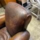 Old leather club chair