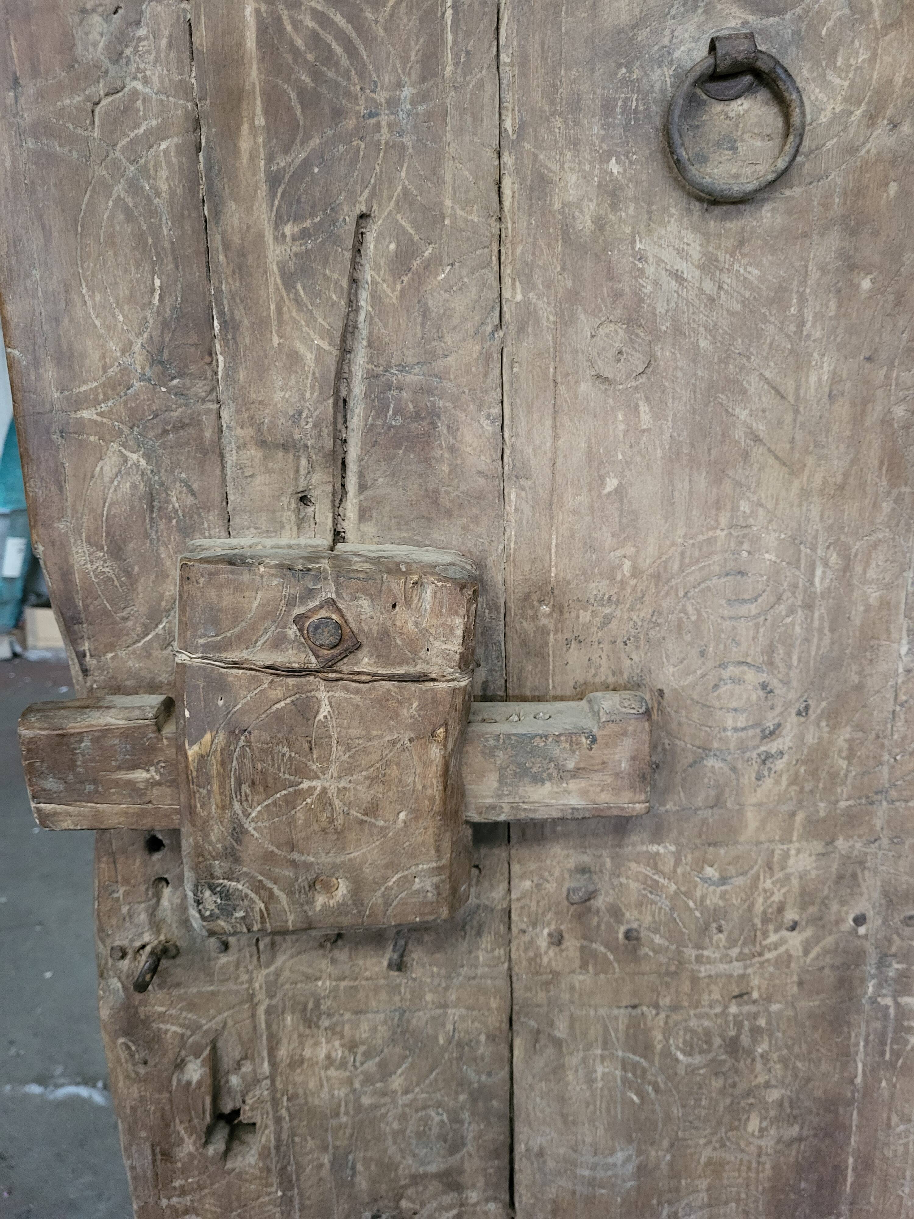 Old door in moroccan wood