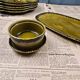 Vintage oyster service Gien – 6 plates, serving dish, ramekin and small bowl