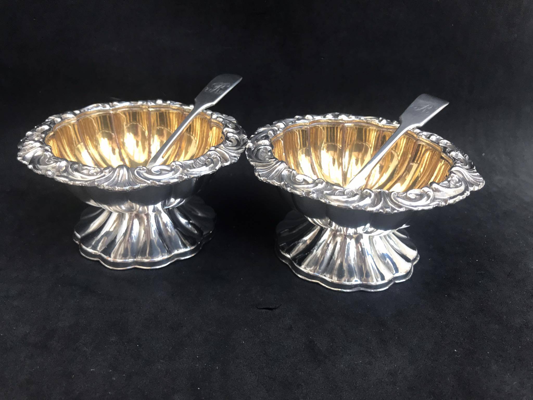 Antique English salt and pepper shakers