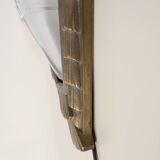 French Art Deco wall scone with frosted molded-pressed glass shade, 1920s