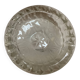 Large glass ashtray with frosted flowers.