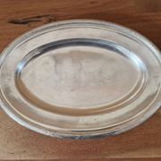 Christofle - Plat ovale de service modèle Rubans croisés en métal argenté